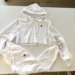 Champion reverse weave cropped sweatshirt set
